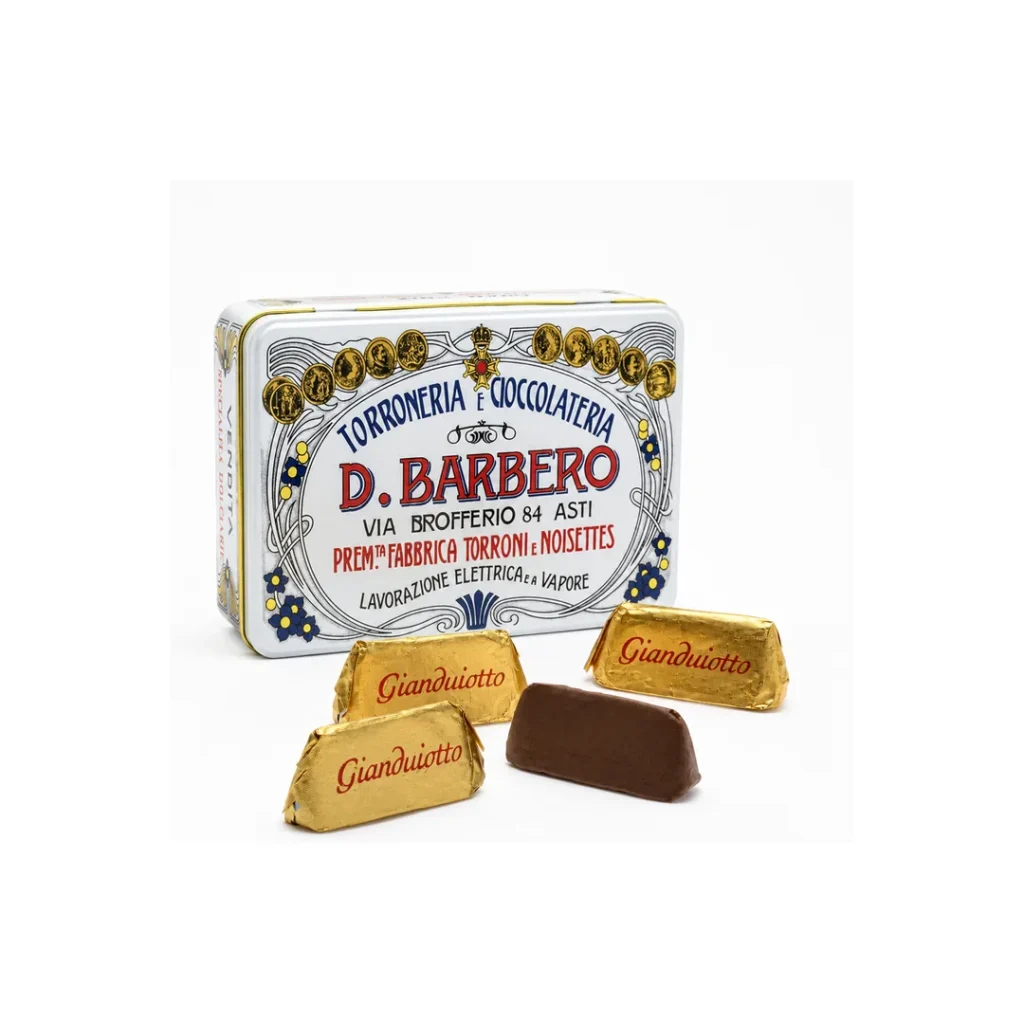 Confezione metallo con Gianduiotti fondenti